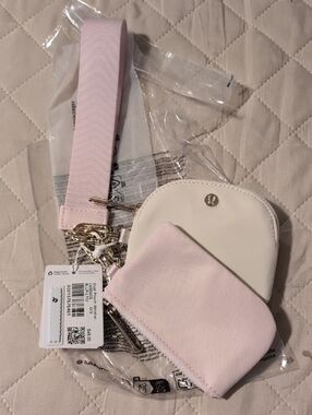 lululemon athletica Pink and Cream Dual Pouch Wristlet